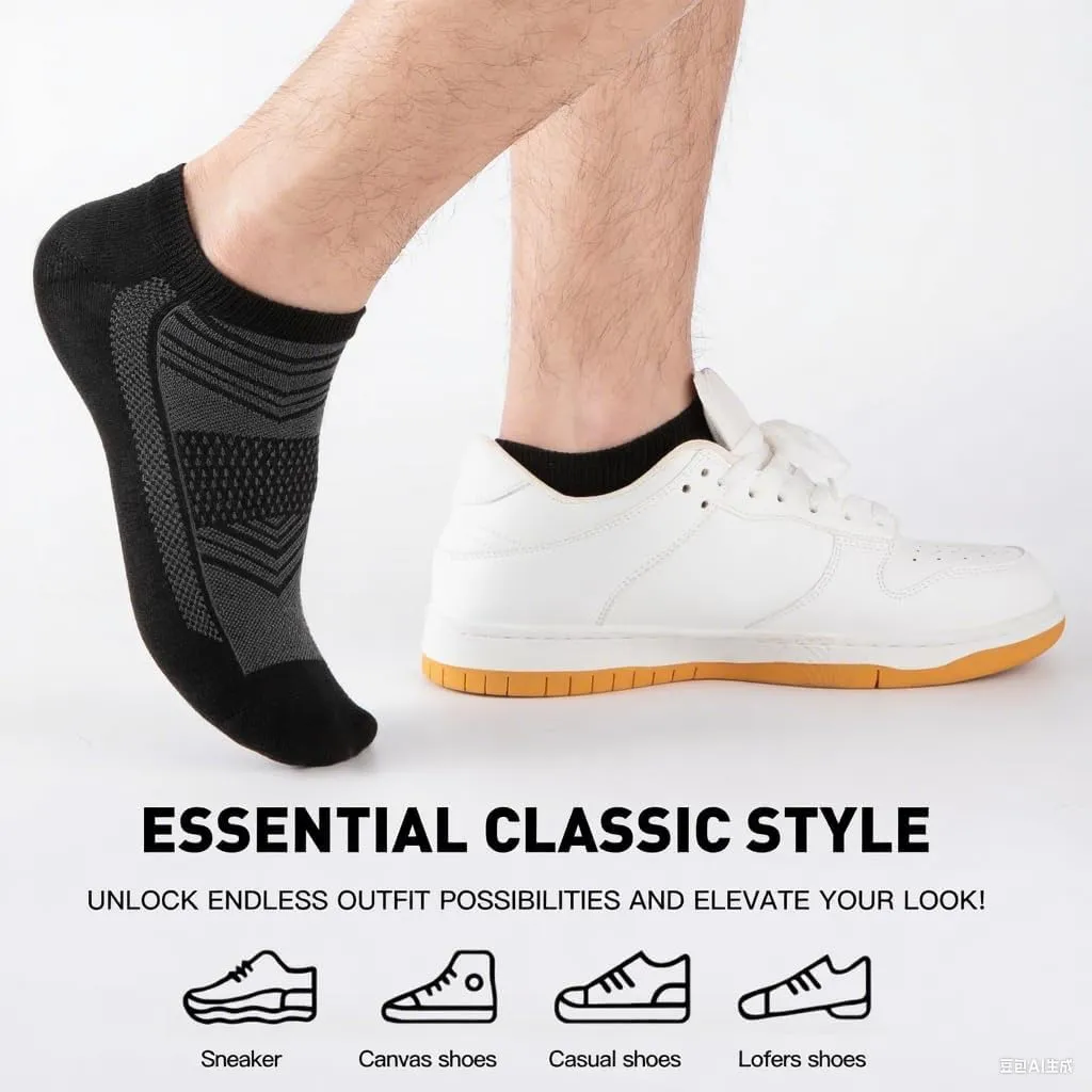15 Pairs 3 Styles No Show Socks for Men ?CBreathable Thin Low Cut Ankle Socks Bulk Pack, Fits Shoe Size 8-12