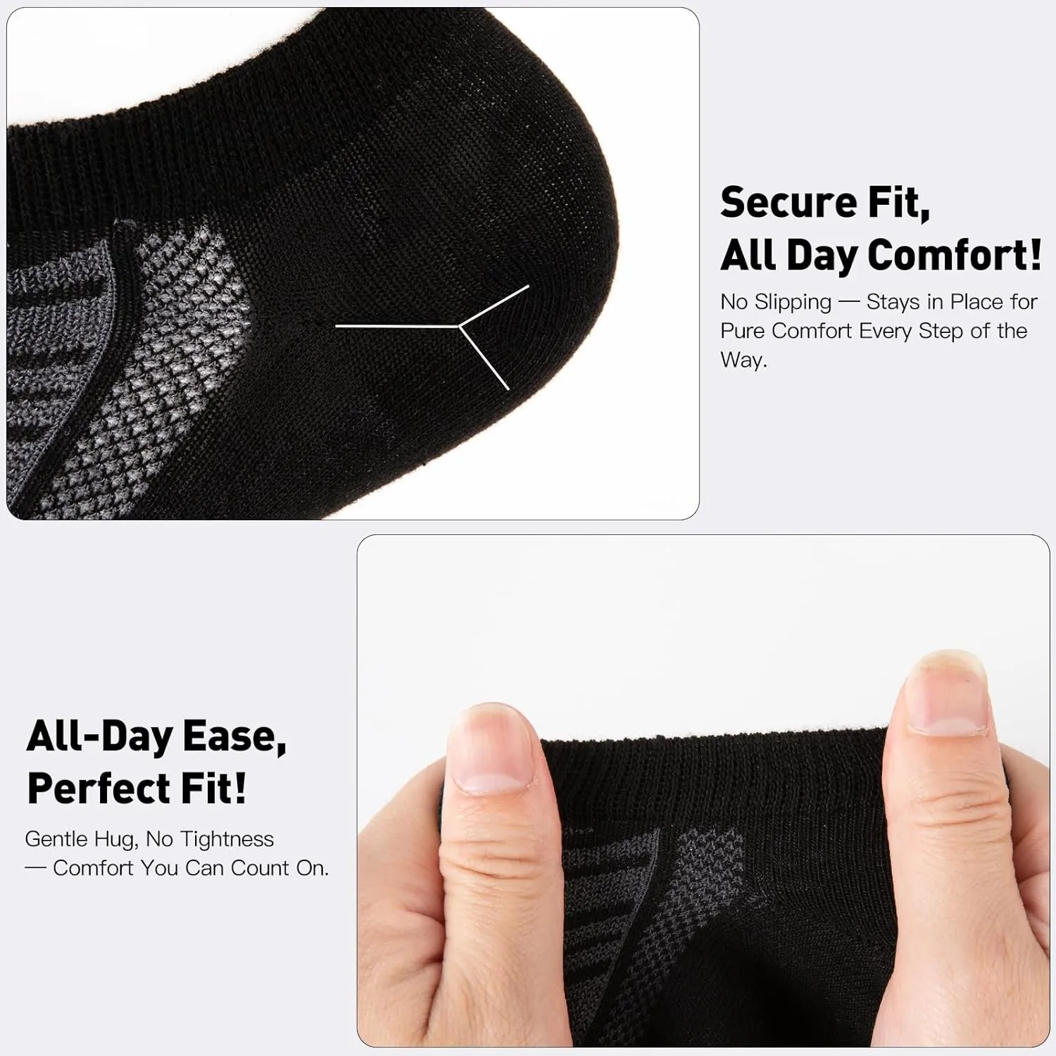15 Pairs 3 Styles No Show Socks for Men ?CBreathable Thin Low Cut Ankle Socks Bulk Pack, Fits Shoe Size 8-12