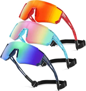 3 Pack Kids Polarized Sunglasses - Youth Baseball Sunglasses for Boys Girls Age 3-12 Sports UV Protection Goggles