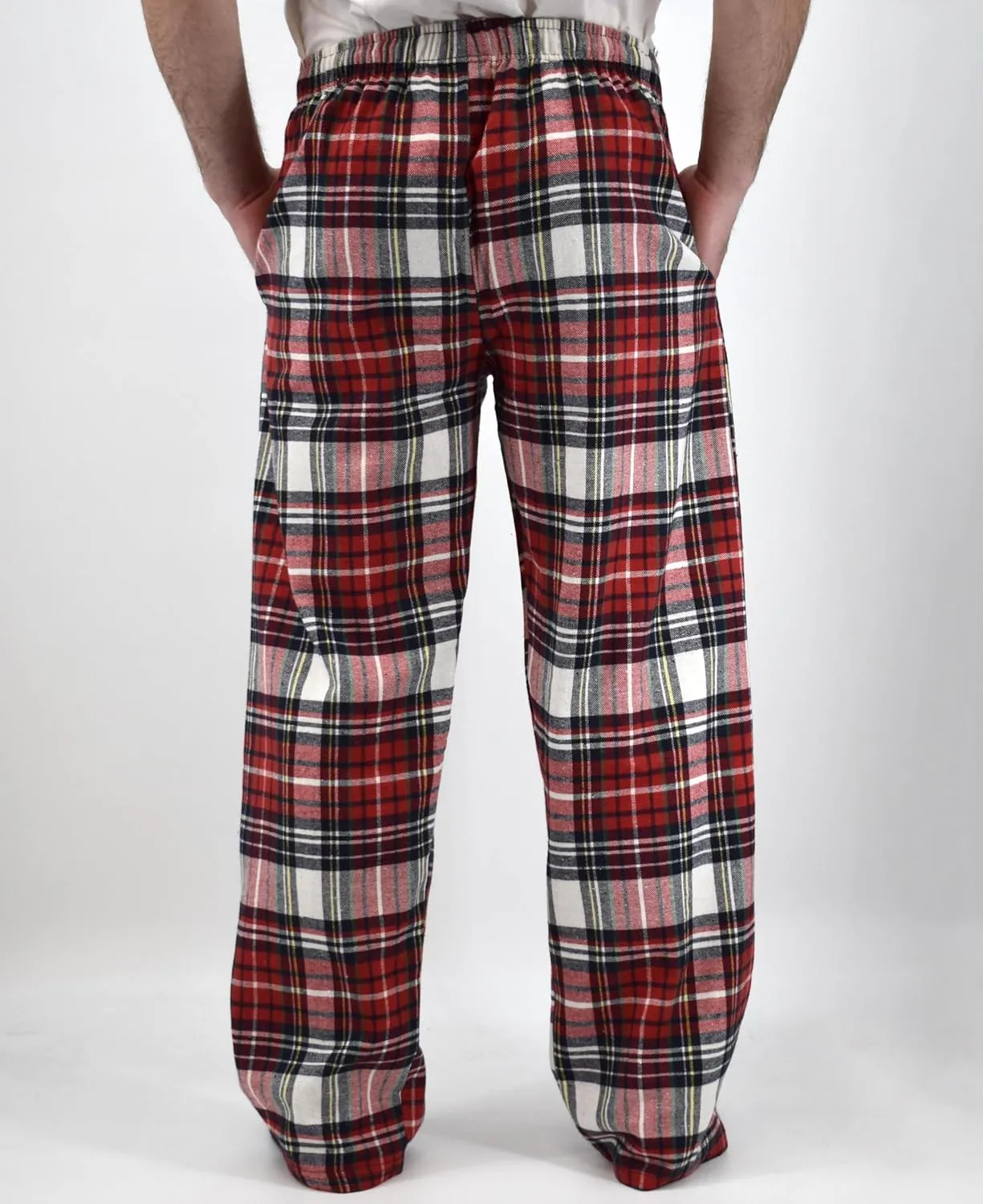 Andrew Scott Men's 4 Pack Cotton Flannel Pajama Sleep Pant | Drawstring Lounge Pants