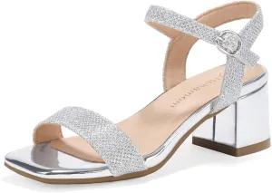 Hehainom Girls Heels Dress Shoes Square Toe Sandals Flower Girl Party Wedding Church Little Big Kid Shoes