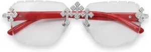 ICE STAR Triple Cross Iced-Out Sunglasses ?C Frameless Design Shades for Men & Women, Hip-Hop Fashion Eyewear