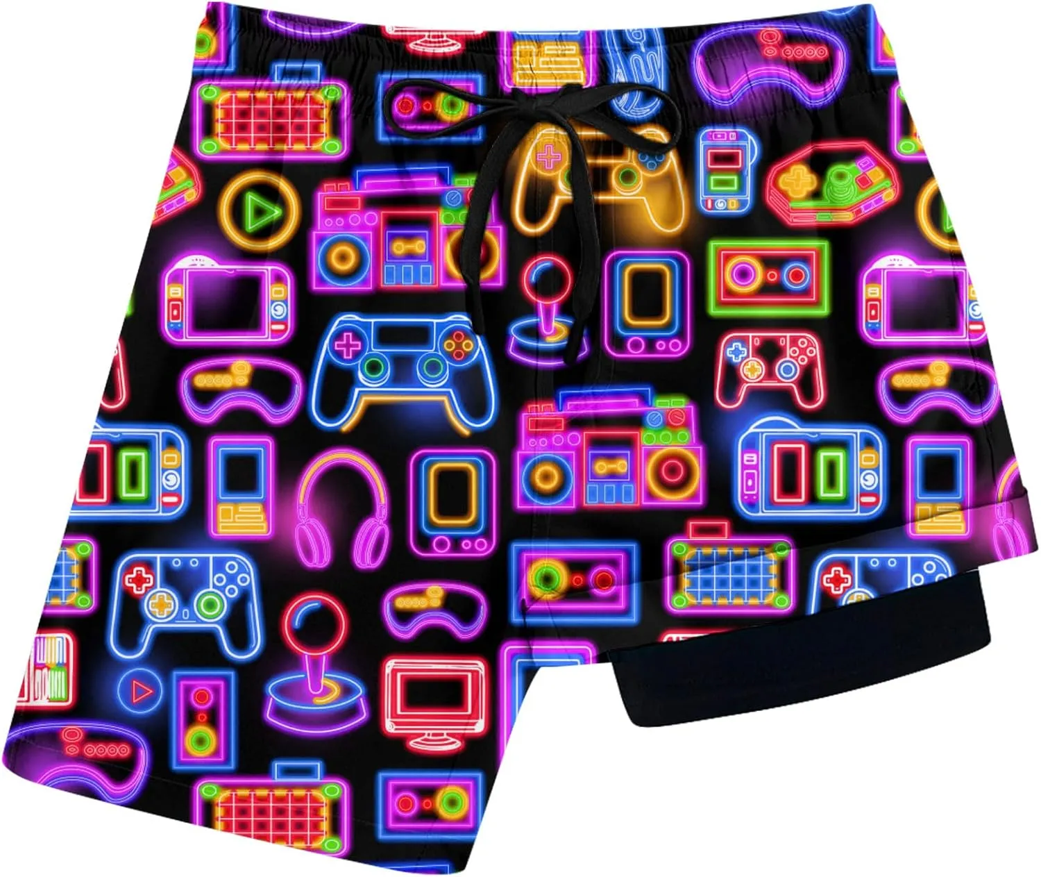 Idgreatim 5-16T Boys Swim Trunks with Compression Liner Summer Beach Quick Dry Swimsuit Bathing Suit