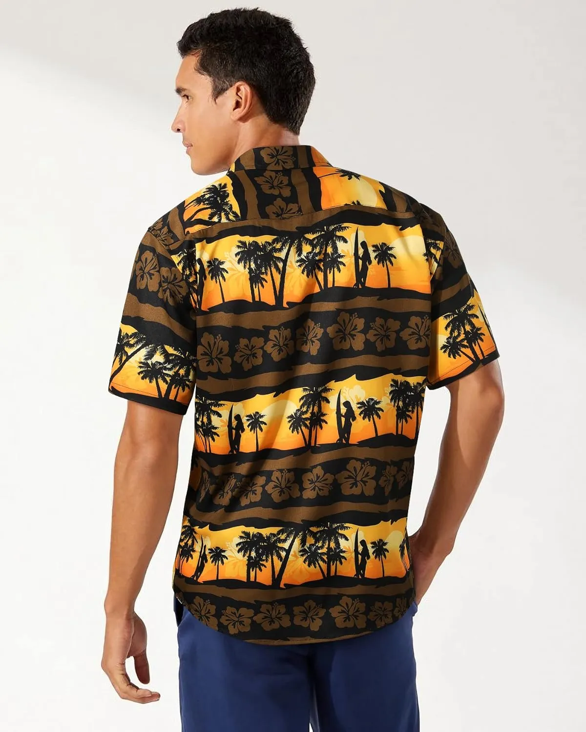 Men's Hawaiian Shirts Short Sleeve Casual Floral Button Down Tropical Shirt Summer Holiday Beach Aloha Hawaii Shirt