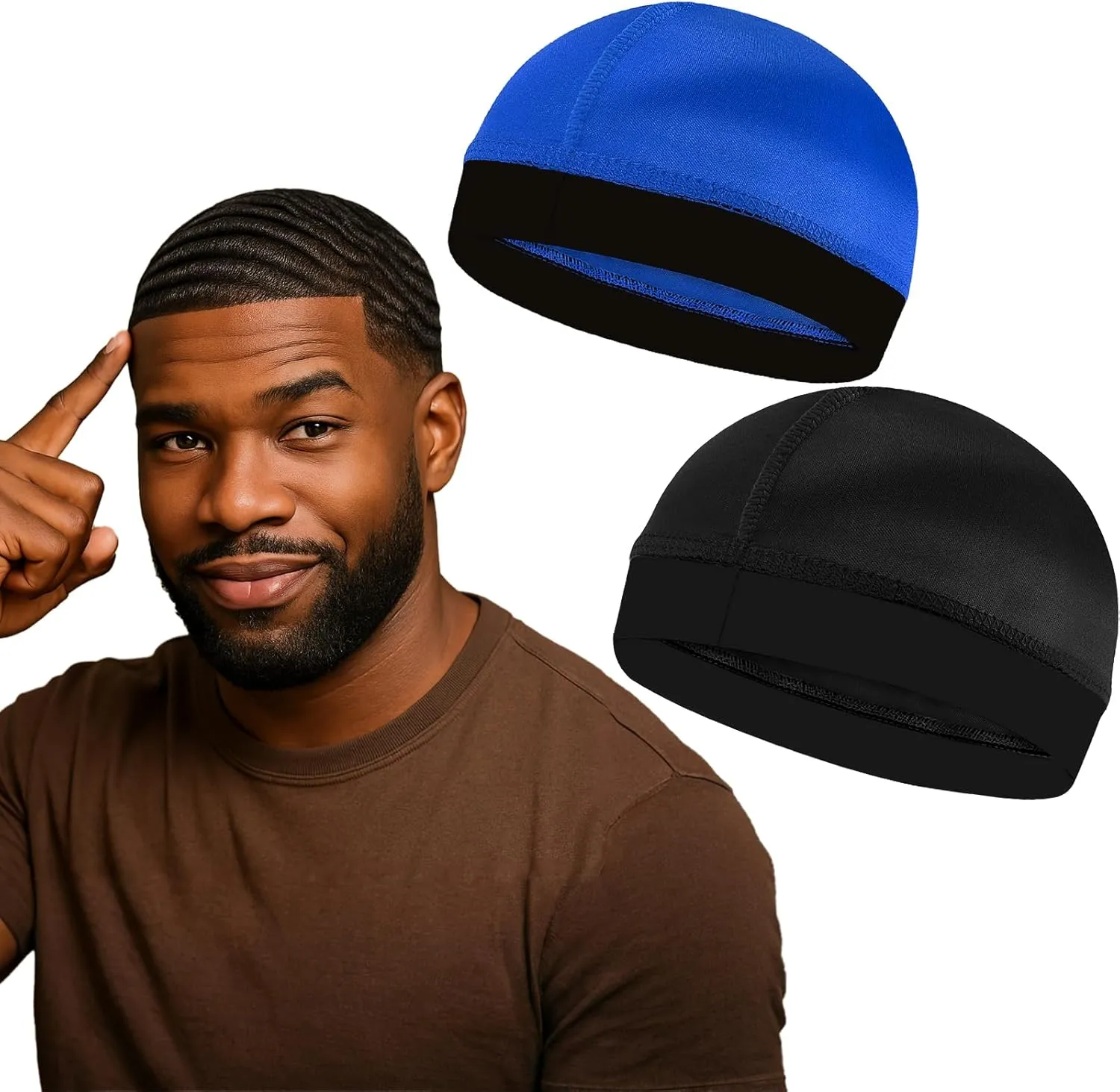 Premium Wave Caps for Men, Good Compression Cap Over Durag for 360, 540, 720 Waves